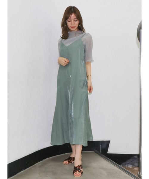 dazzlin（ダズリン）の「ラメローシースルートップス（Tシャツ/カットソー・レディース・シルバー/グリーン・FREE）」の6枚目の写真