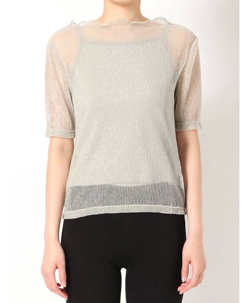 dazzlin（ダズリン）の「ラメローシースルートップス（Tシャツ/カットソー・レディース・シルバー/グリーン・FREE）」の10枚目の写真