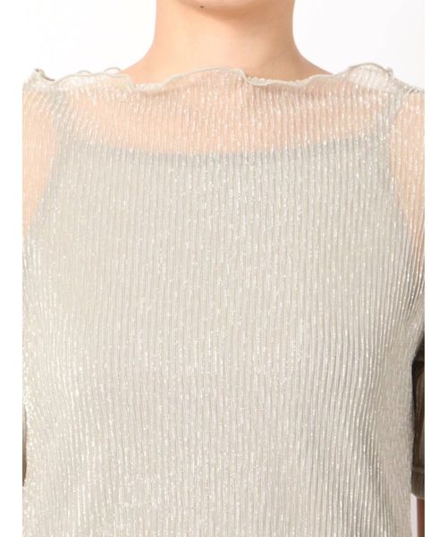 dazzlin（ダズリン）の「ラメローシースルートップス（Tシャツ/カットソー・レディース・シルバー/グリーン・FREE）」の14枚目の写真