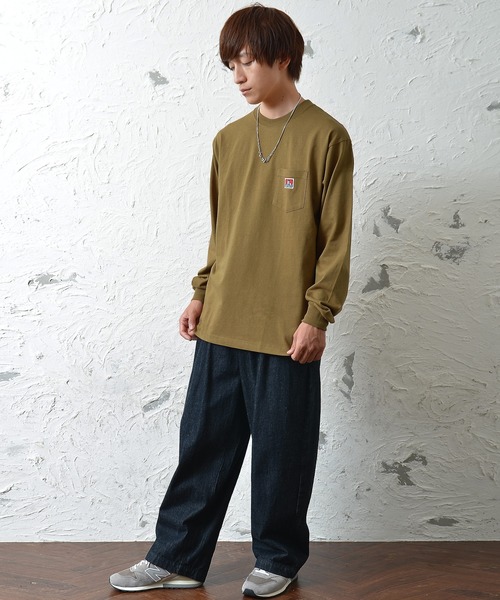 MinoriTY(マイノリティ)の「【BEN DAVIS】長袖ワンポイントロンT(Tシャツ/カットソー・メンズ・ブラック/ベージュ/ピンク/キャメル/ミント/ホワイト・L/M/XL)」の18枚目の写真