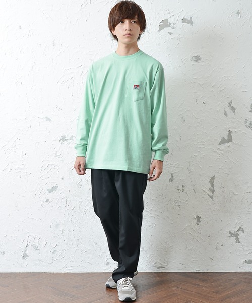 MinoriTY(マイノリティ)の「【BEN DAVIS】長袖ワンポイントロンT(Tシャツ/カットソー・メンズ・ブラック/ベージュ/ピンク/キャメル/ミント/ホワイト・L/M/XL)」の16枚目の写真