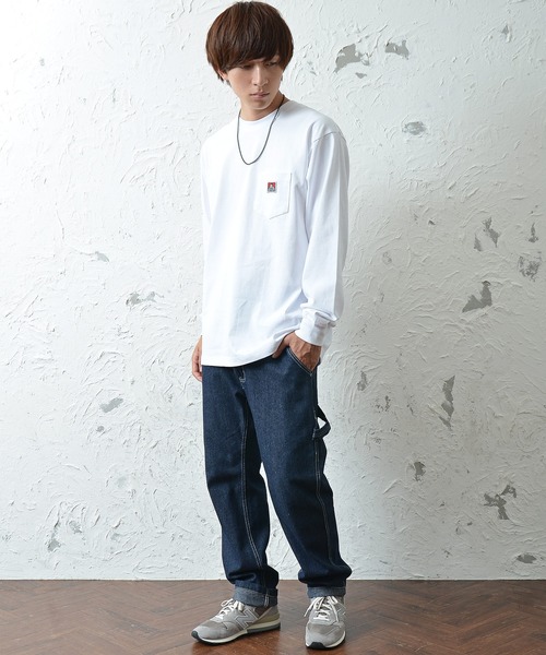 MinoriTY(マイノリティ)の「【BEN DAVIS】長袖ワンポイントロンT(Tシャツ/カットソー・メンズ・ブラック/ベージュ/ピンク/キャメル/ミント/ホワイト・L/M/XL)」の10枚目の写真
