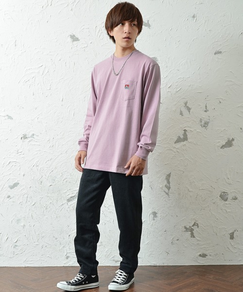 MinoriTY(マイノリティ)の「【BEN DAVIS】長袖ワンポイントロンT(Tシャツ/カットソー・メンズ・ブラック/ベージュ/ピンク/キャメル/ミント/ホワイト・L/M/XL)」の20枚目の写真