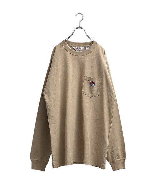 MinoriTY(マイノリティ)の「【BEN DAVIS】長袖ワンポイントロンT(Tシャツ/カットソー・メンズ・ブラック/ベージュ/ピンク/キャメル/ミント/ホワイト・L/M/XL)」の13枚目の写真