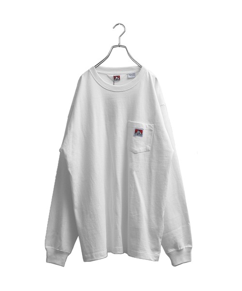 MinoriTY(マイノリティ)の「【BEN DAVIS】長袖ワンポイントロンT(Tシャツ/カットソー・メンズ・ブラック/ベージュ/ピンク/キャメル/ミント/ホワイト・L/M/XL)」の7枚目の写真
