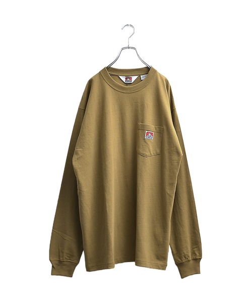 MinoriTY(マイノリティ)の「【BEN DAVIS】長袖ワンポイントロンT(Tシャツ/カットソー・メンズ・ブラック/ベージュ/ピンク/キャメル/ミント/ホワイト・L/M/XL)」の17枚目の写真