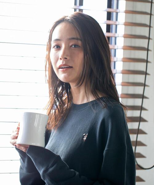 coen（コーエン）の「【WEB限定カラー】USAコットンオーガニックコットンミックス裏毛コーエンベア刺繍スウェット#（スウェット・レディース・ベージュ/ナチュラル/ブラック/ターコイズブルー・FREE）」の5枚目の写真