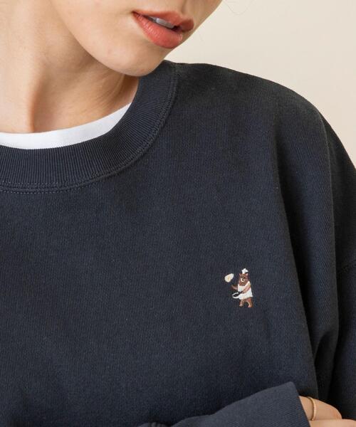 coen（コーエン）の「【WEB限定カラー】USAコットンオーガニックコットンミックス裏毛コーエンベア刺繍スウェット#（スウェット・レディース・ベージュ/ナチュラル/ブラック/ターコイズブルー・FREE）」の7枚目の写真