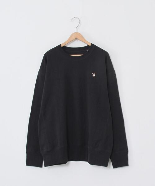 coen（コーエン）の「【WEB限定カラー】USAコットンオーガニックコットンミックス裏毛コーエンベア刺繍スウェット#（スウェット・レディース・ベージュ/ナチュラル/ブラック/ターコイズブルー・FREE）」の12枚目の写真