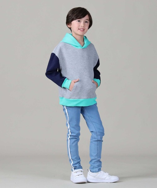 Champion（チャンピオン）の「【Champion】クレイジー切り替えパーカー（パーカー・キッズ・パープル/グリーン・120/140/130/105）」の8枚目の写真