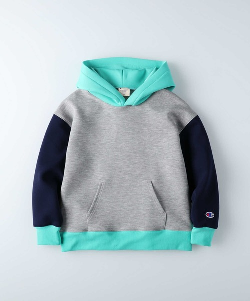 Champion（チャンピオン）の「【Champion】クレイジー切り替えパーカー（パーカー・キッズ・パープル/グリーン・120/140/130/105）」の18枚目の写真