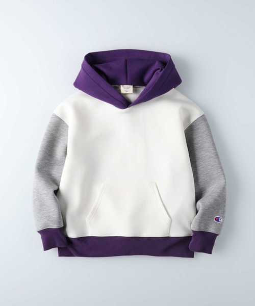 Champion（チャンピオン）の「【Champion】クレイジー切り替えパーカー（パーカー・キッズ・パープル/グリーン・120/140/130/105）」の20枚目の写真