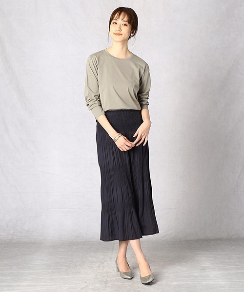 Comme　Ca　Mature（コムサマチュア）の「長袖　ロゴTシャツ（Tシャツ/カットソー・レディース・カーキ/ホワイト・MEDIUM/LARGE）」の11枚目の写真