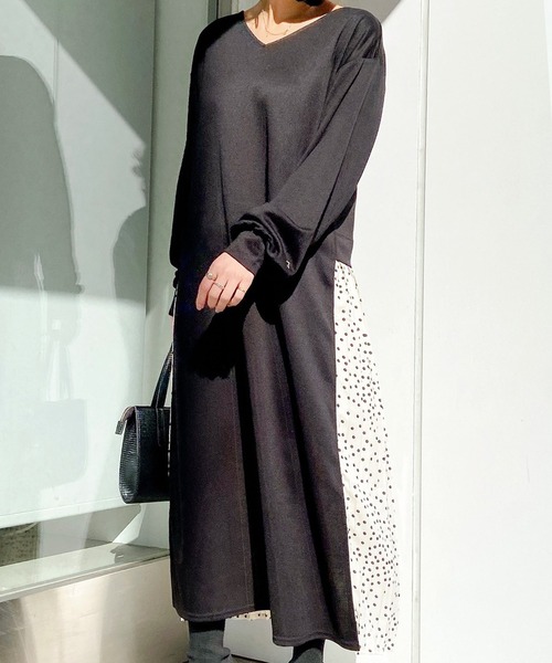 MIIA（ミーア）の「【ZOZO限定】プリーツ切替2ＷＡＹワンピース（ワンピース・レディース・ブラック/ベージュ/モカ・FREE）」の6枚目の写真