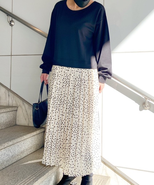 MIIA（ミーア）の「【ZOZO限定】プリーツ切替2ＷＡＹワンピース（ワンピース・レディース・ブラック/ベージュ/モカ・FREE）」の7枚目の写真