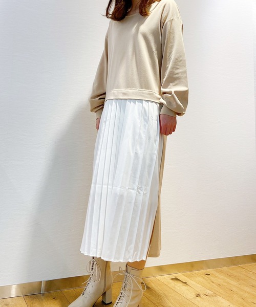 MIIA（ミーア）の「【ZOZO限定】プリーツ切替2ＷＡＹワンピース（ワンピース・レディース・ブラック/ベージュ/モカ・FREE）」の14枚目の写真