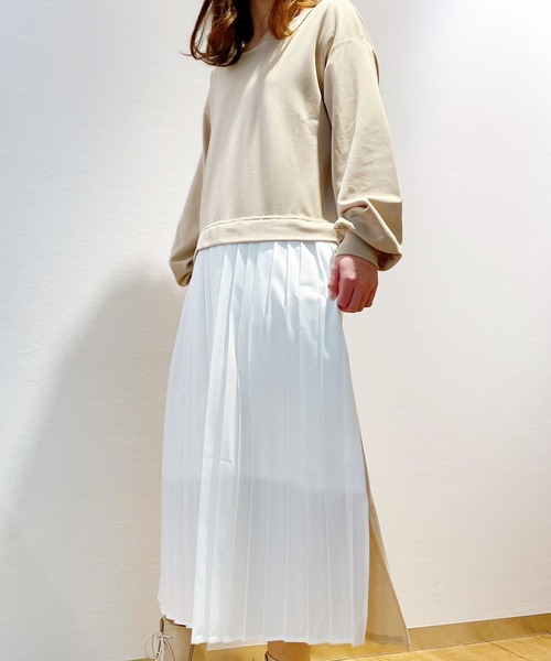 MIIA（ミーア）の「【ZOZO限定】プリーツ切替2ＷＡＹワンピース（ワンピース・レディース・ブラック/ベージュ/モカ・FREE）」の15枚目の写真