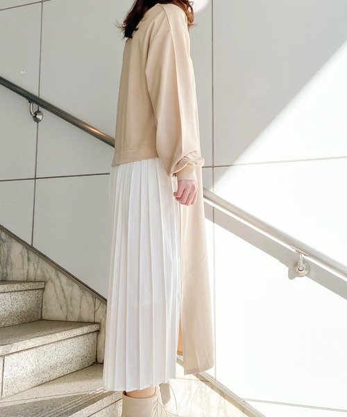 MIIA（ミーア）の「【ZOZO限定】プリーツ切替2ＷＡＹワンピース（ワンピース・レディース・ブラック/ベージュ/モカ・FREE）」の17枚目の写真