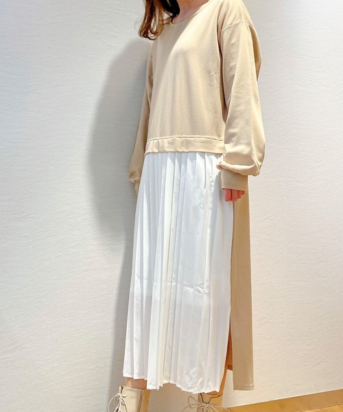 MIIA（ミーア）の「【ZOZO限定】プリーツ切替2ＷＡＹワンピース（ワンピース・レディース・ブラック/ベージュ/モカ・FREE）」の18枚目の写真