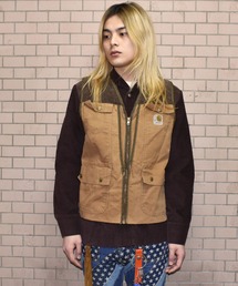 80s Carhartt ダック地ハンティングベスト 星タグ 希少 USA製 星タグ カーハート ベスト carhartt ダックワーク