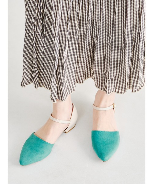 WA ORiental TRaffic（ダブルエーオリエンタルトラフィック）の「セパレートフラットパンプス/12108（パンプス・レディース・グリーン/ブラック/ホワイト・LL/M/L/S/3L/SS）」の4枚目の写真