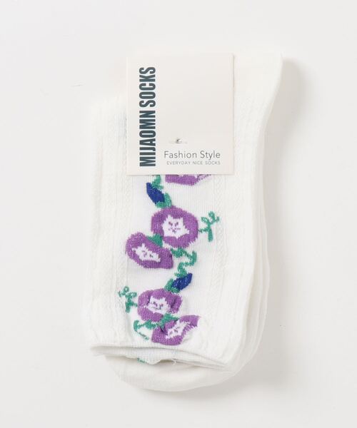 「kakko」（カッコ）の「レディース 花柄ラインソックス靴下（ソックス/靴下・レディース・A/B/C/D/E・ONE SIZE）」の18枚目の写真