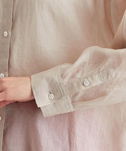 green label relaxing（グリーンレーベルリラクシング）の「FFC ラミー/CEL シアー シャツ（シャツ/ブラウス・レディース・ピンク/ナチュラル/ブラック・FREE）」の9枚目の写真