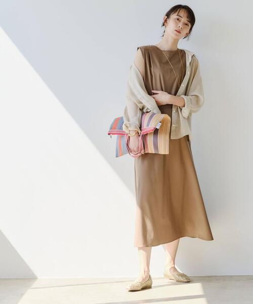 green label relaxing（グリーンレーベルリラクシング）の「FFC ラミー/CEL シアー シャツ（シャツ/ブラウス・レディース・ピンク/ナチュラル/ブラック・FREE）」の13枚目の写真