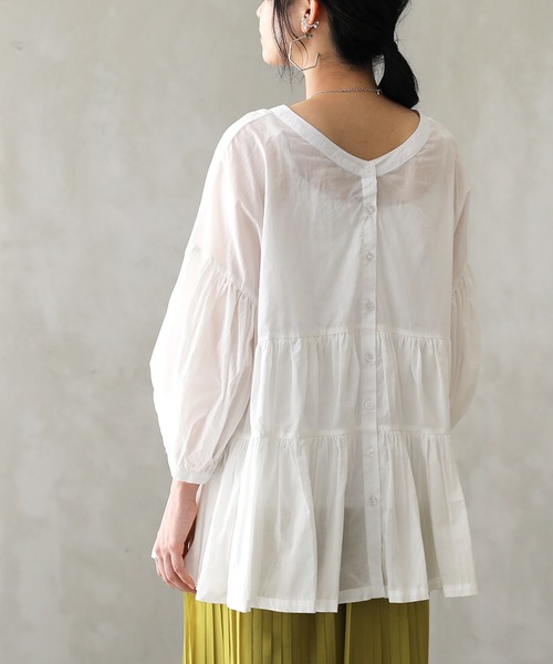 osharewalker（オシャレウォーカー）の「【廃盤】『前後2wayティアードブラウス』（シャツ/ブラウス・レディース・パープル/ブラック/オフホワイト/ピンク・FREE）」の5枚目の写真