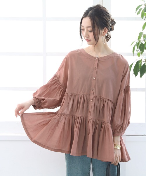 osharewalker（オシャレウォーカー）の「【廃盤】『前後2wayティアードブラウス』（シャツ/ブラウス・レディース・パープル/ブラック/オフホワイト/ピンク・FREE）」の12枚目の写真