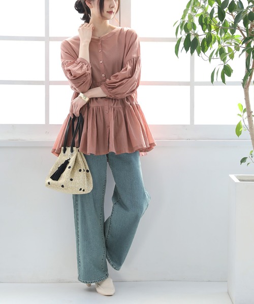 osharewalker（オシャレウォーカー）の「【廃盤】『前後2wayティアードブラウス』（シャツ/ブラウス・レディース・パープル/ブラック/オフホワイト/ピンク・FREE）」の13枚目の写真