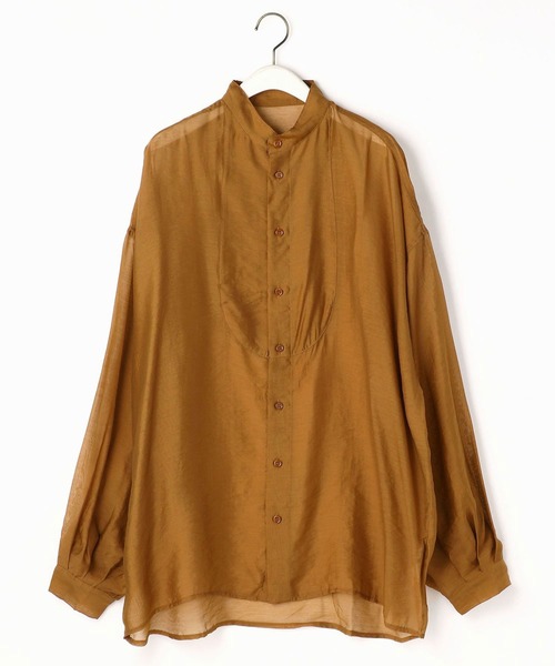 179/WG（イチナナキュウダブルジー）の「切り替えビッグシャツ（シャツ/ブラウス・レディース・ライトグレー/ブラウン/カーキ・MEDIUM）」の8枚目の写真