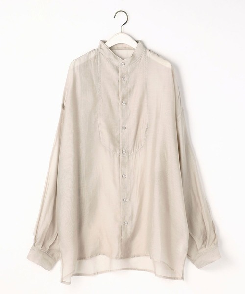 179/WG（イチナナキュウダブルジー）の「切り替えビッグシャツ（シャツ/ブラウス・レディース・ライトグレー/ブラウン/カーキ・MEDIUM）」の19枚目の写真