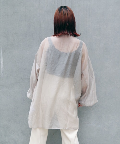 179/WG（イチナナキュウダブルジー）の「切り替えビッグシャツ（シャツ/ブラウス・レディース・ライトグレー/ブラウン/カーキ・MEDIUM）」の16枚目の写真