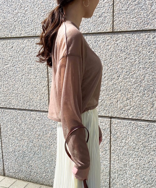 StyleSea（スタイルシー）の「シアートップス（Tシャツ/カットソー・レディース・ブラック/ベージュ/モカ・FREE）」の19枚目の写真