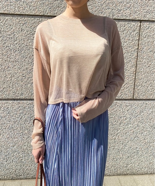 StyleSea（スタイルシー）の「シアートップス（Tシャツ/カットソー・レディース・ブラック/ベージュ/モカ・FREE）」の4枚目の写真