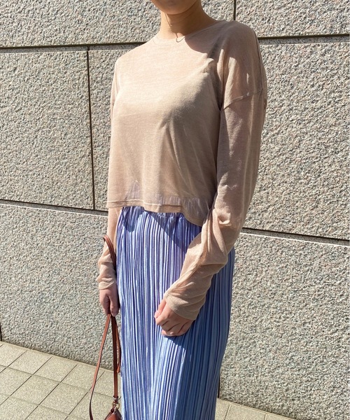 StyleSea（スタイルシー）の「シアートップス（Tシャツ/カットソー・レディース・ブラック/ベージュ/モカ・FREE）」の5枚目の写真