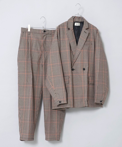 THE HITSS（ヒッツ）の「【THE HITSS】オーバーサイズ TR ダブルジャケット＆ワイドテーパードパンツ［セットアップ商品］（セットアップ・メンズ・ブラック/ベージュ/グレイッシュベージュ/カーキ/サックスブルー/チェック・M/L/XL）」の6枚目の写真