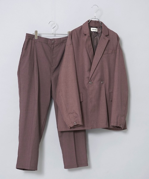 THE HITSS（ヒッツ）の「【THE HITSS】オーバーサイズ TR ダブルジャケット＆ワイドテーパードパンツ［セットアップ商品］（セットアップ・メンズ・ブラック/ベージュ/グレイッシュベージュ/カーキ/サックスブルー/チェック・M/L/XL）」の3枚目の写真