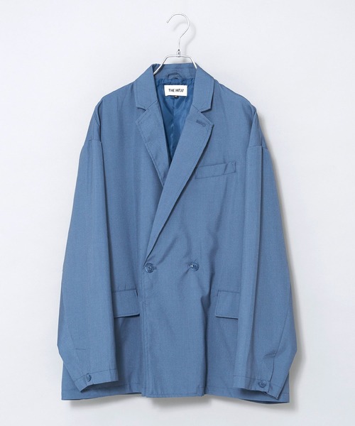 THE HITSS（ヒッツ）の「【THE HITSS】オーバーサイズ TR ダブルジャケット＆ワイドテーパードパンツ［セットアップ商品］（セットアップ・メンズ・ブラック/ベージュ/グレイッシュベージュ/カーキ/サックスブルー/チェック・M/L/XL）」の13枚目の写真