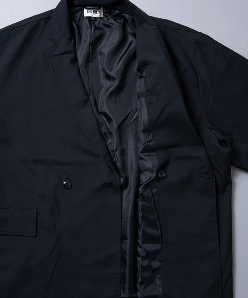 THE HITSS（ヒッツ）の「【THE HITSS】オーバーサイズ TR ダブルジャケット＆ワイドテーパードパンツ［セットアップ商品］（セットアップ・メンズ・ブラック/ベージュ/グレイッシュベージュ/カーキ/サックスブルー/チェック・M/L/XL）」の12枚目の写真