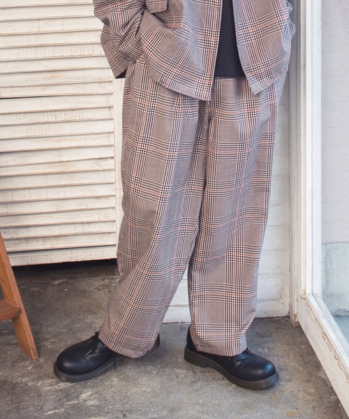 THE HITSS（ヒッツ）の「【THE HITSS】オーバーサイズ TR ダブルジャケット＆ワイドテーパードパンツ［セットアップ商品］（セットアップ・メンズ・ブラック/ベージュ/グレイッシュベージュ/カーキ/サックスブルー/チェック・M/L/XL）」の22枚目の写真