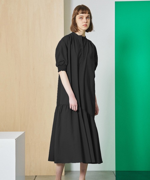 UNITED TOKYO（ユナイテッドトウキョウ）の「スロープパターンギャザーワンピ（ワンピース・レディース・ブラック/ベージュ/グリーン・FREE）」の20枚目の写真