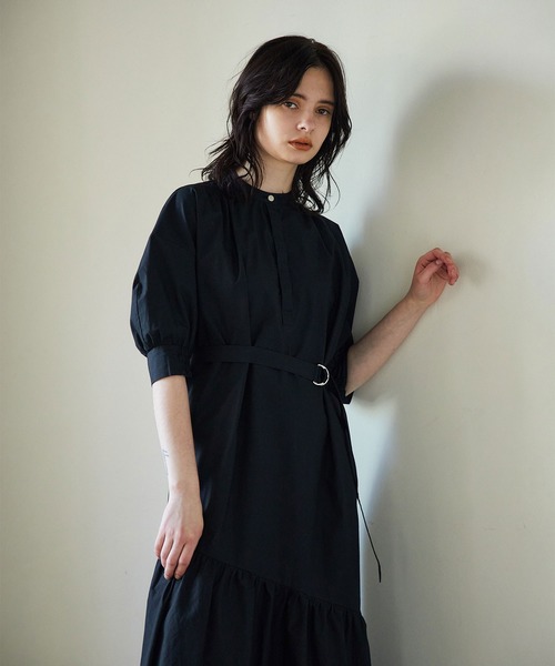 UNITED TOKYO（ユナイテッドトウキョウ）の「スロープパターンギャザーワンピ（ワンピース・レディース・ブラック/ベージュ/グリーン・FREE）」の15枚目の写真