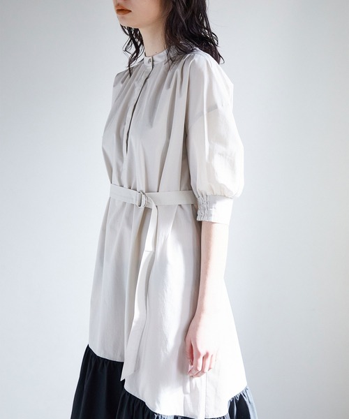 UNITED TOKYO（ユナイテッドトウキョウ）の「スロープパターンギャザーワンピ（ワンピース・レディース・ブラック/ベージュ/グリーン・FREE）」の10枚目の写真