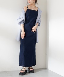 Chico | バックリボンデニムロングキャミワンピース(ワンピース)