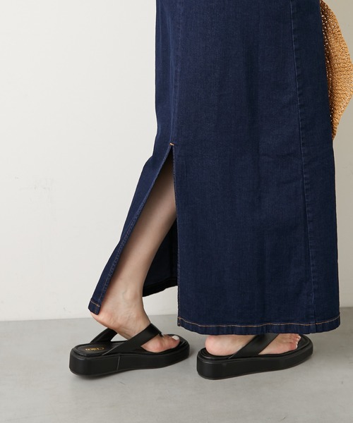 アメリヴィンテージ　デニム ロングワンピース バックリボン ADORABLE BACK RIBBON DENIM DRESS