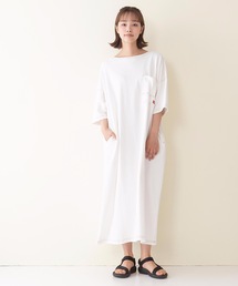 【DICKIES/ディッキーズ】ミニ裏毛ビッグフィット（ビッグシルエット）Ｔシャツワンピース　5分丈　ワンポイントブランドロゴ　腰ポケット付き