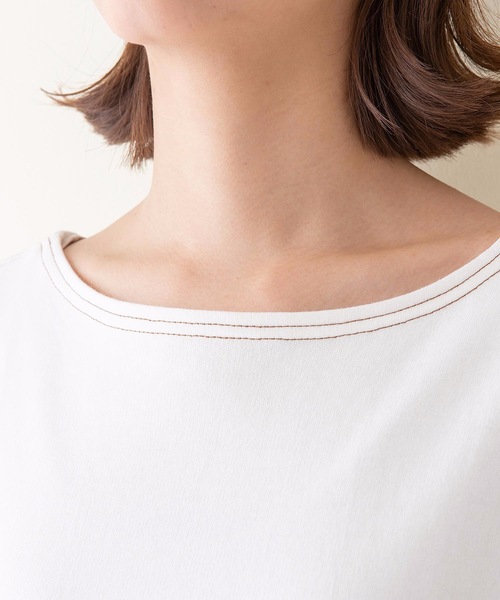 Dickies（ディッキーズ）の「【DICKIES/ディッキーズ】ミニ裏毛ビッグフィット（ビッグシルエット）Ｔシャツワンピース　5分丈　ワンポイントブランドロゴ　腰ポケット付き（ワンピース・レディース・ホワイト/グリーン/チャコールグレー・MEDIUM）」の8枚目の写真