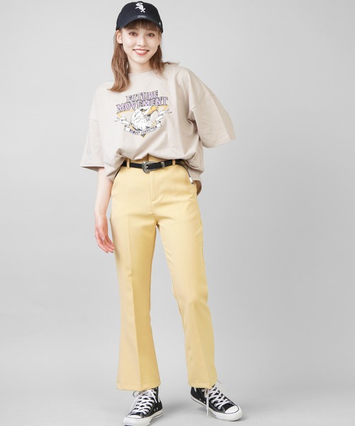 SPINNS（スピンズ）の「【ゆったりシルエット】古着風EAGLEデザイン 半袖Tシャツ（Tシャツ/カットソー・レディース・ベージュ/オートミール/スミクロ・ONESIZE）」の19枚目の写真